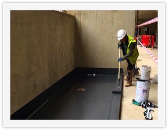 Example of ground gas waterproofing in action